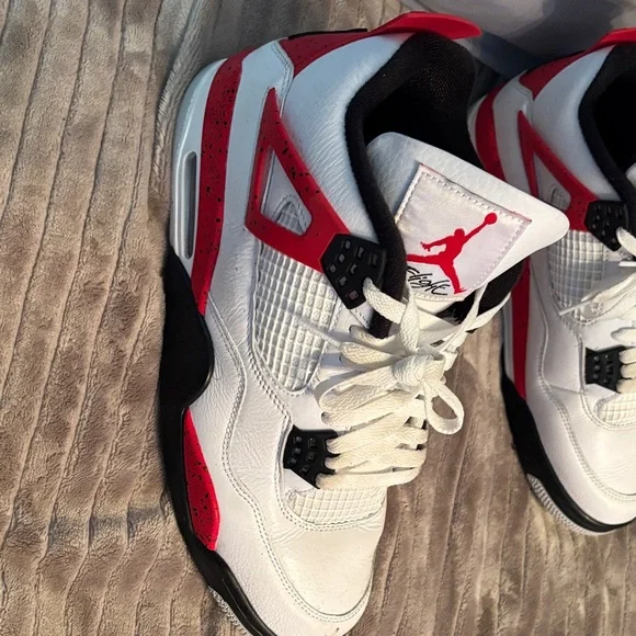 Jordan Retro White and Red Sneakers - Picture 2 of 8